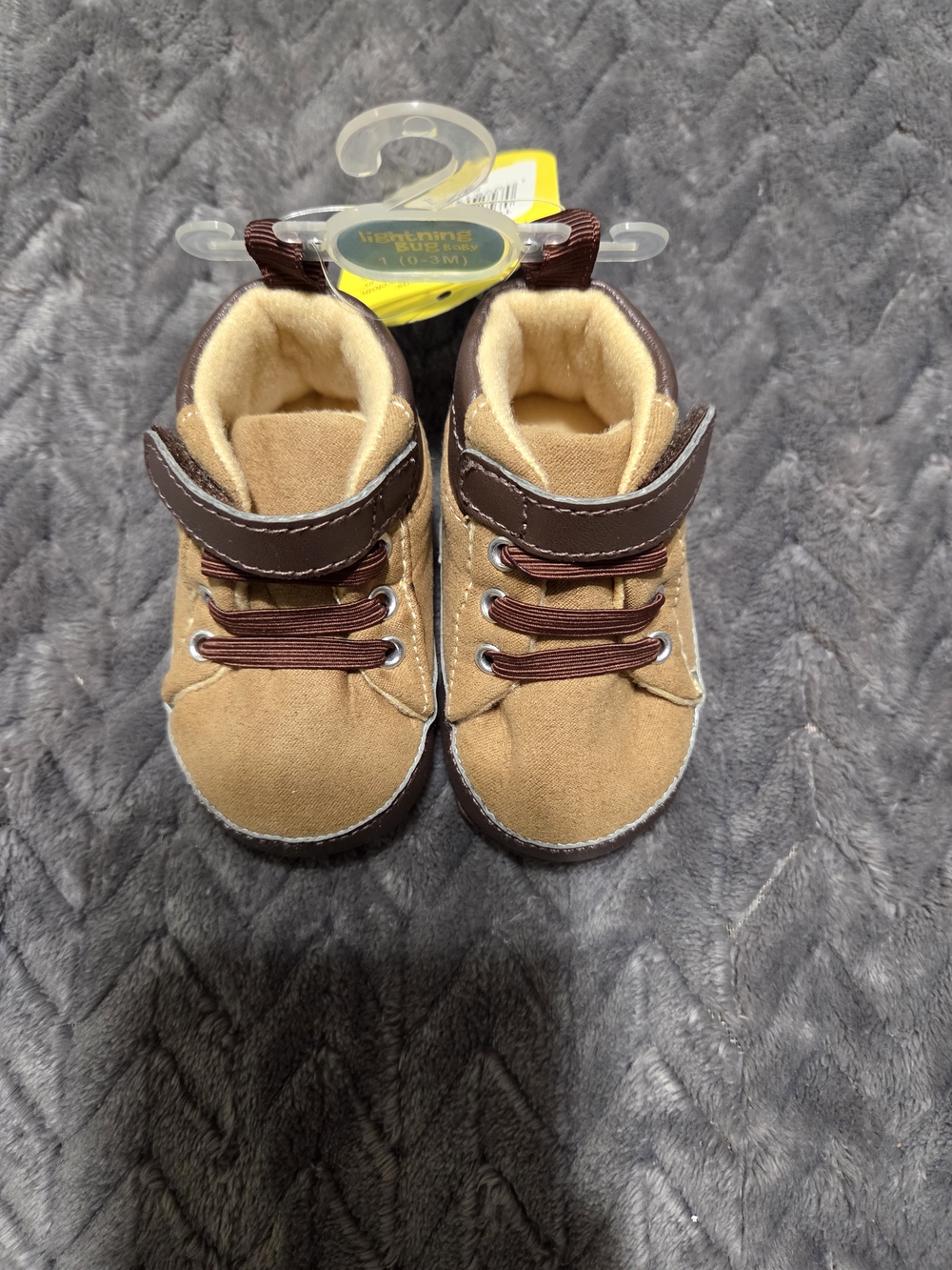 Infant Brown Soft Walker Shoes with Secure Hook-and-Loop Strap